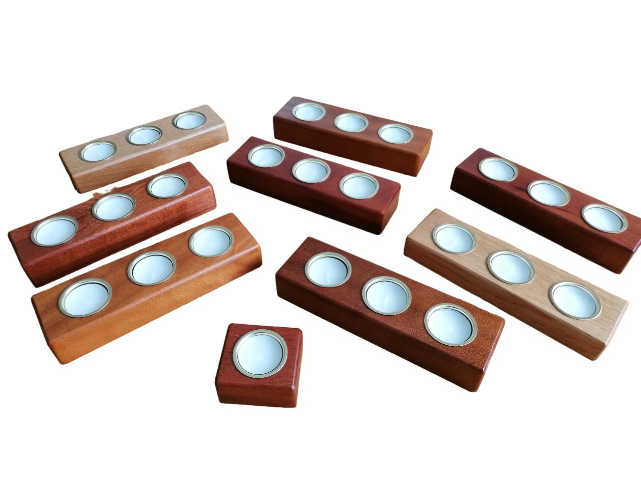 Iroko/Sapele/Meranti Tealight Candleholder - Custom Woodcraft Studio