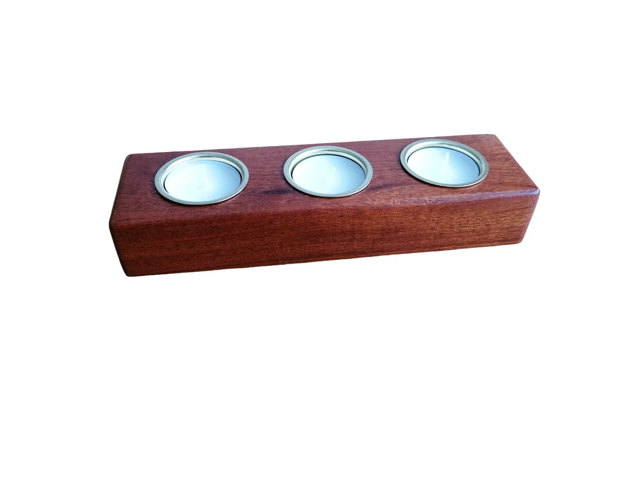 Iroko/Sapele/Meranti Tealight Candleholder - Custom Woodcraft Studio